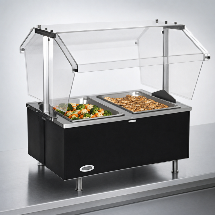 Product image #4 for Eagle Service Mate Deluxe Countertop Buffet Hot Food Table, 2-Well, Double-Sided Sneeze Guard, 208V