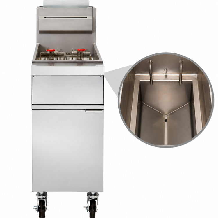 Product image #5 for Vulcan 1GR35M Freestanding Gas Fryer, 15-1/2-Inch Wide, 35-40 lb. Capacity, Millivolt Controls, Stainless Steel