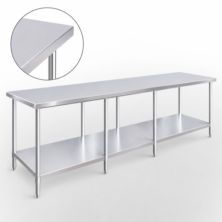 Product image #4 for Mixrite 84-Inch x 30-Inch Stainless Steel Work Table with Adjustable Undershelf