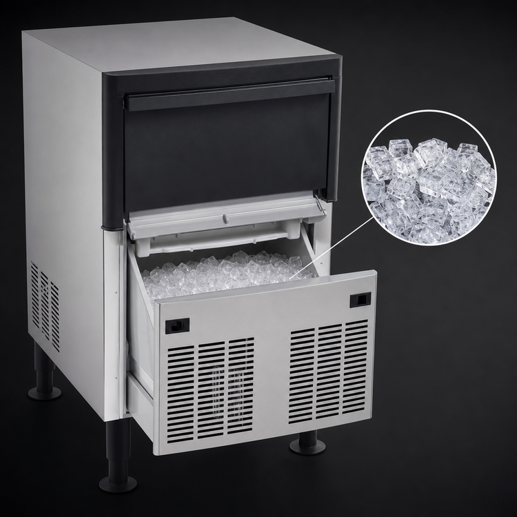 Product image #4 for Commercial Full Cube Ice Maker with Bin, Self-Contained Air-Cooled, 120 lb/Day, 40 lb Storage