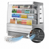 Thumbnail image #4 for Turbo Air Open Curved Island Display Self-Serve Refrigerated Merchandiser, 17.6 Cu. Ft., Stainless Steel, 220V