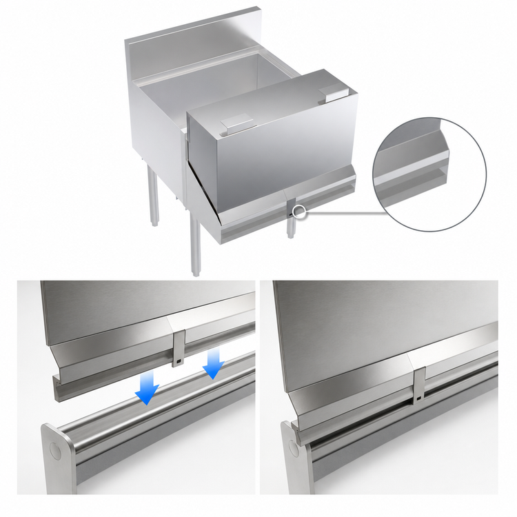 Product image #4 for Krowne Royal Series 24-Inch Stainless Steel Double Speed Rail Locking Cover