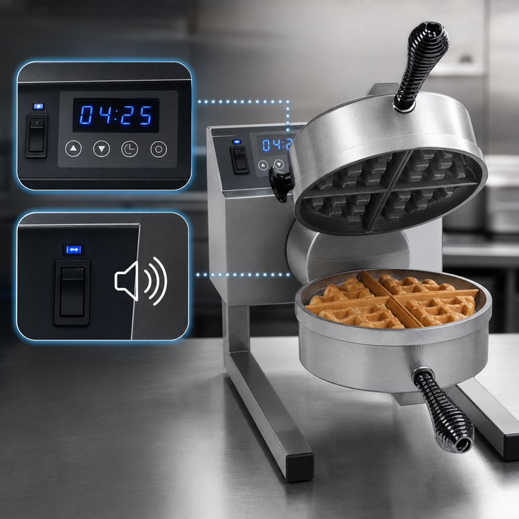 Product image #4 for Single Countertop Belgian Waffle Maker with Digital Programmable Controls, 120V