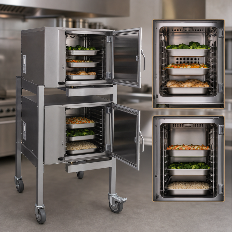 Product image #4 for AccuTemp Evolution Double Compartment Boilerless Convection Steamer with Stand, 6 kW Electric
