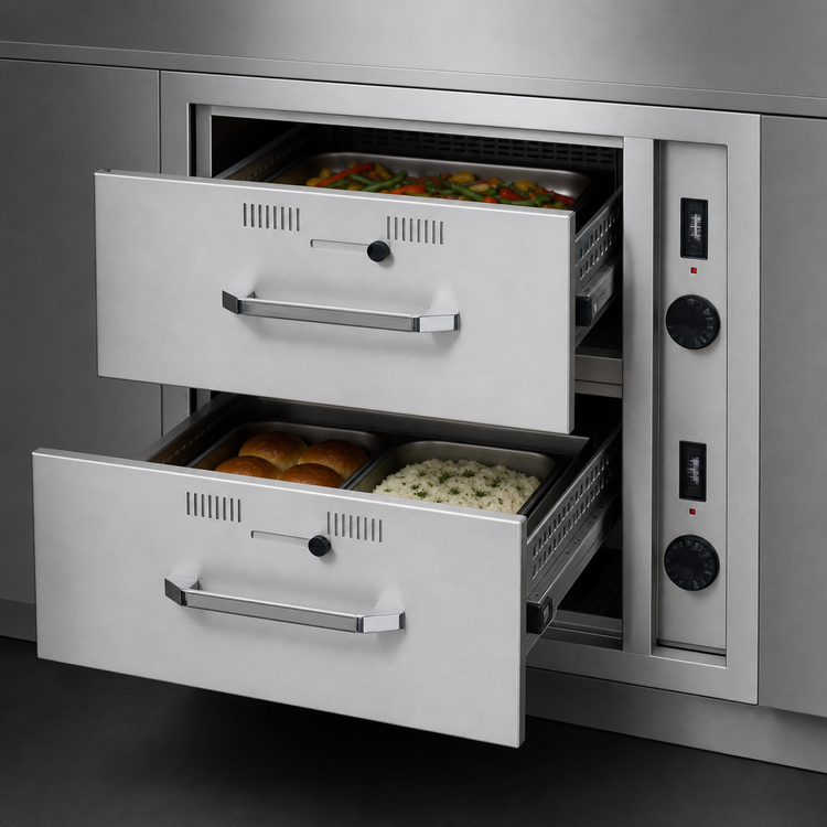 Product image #4 for RedHots Built-In 2-Drawer Warming Drawer, Stainless Steel, 240V