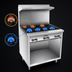 Thumbnail image #4 for Comstock-Castle F33 36-Inch Commercial Gas Range with 6 Open Burners, Open Front Cabinet Base, Backriser and High Shelf