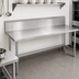 Thumbnail image #4 for Advance Tabco 144 Inch x 24 Inch Stainless Steel Work Table with 10 Inch Backsplash and Open Base