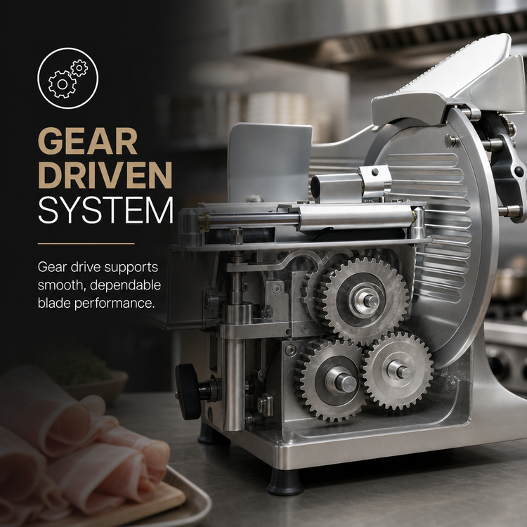 Product image #4 for Trento S Series Commercial Manual Feed Gear-Driven Horizontal Meat Slicer, 12-5/16 Inch Blade, 110V
