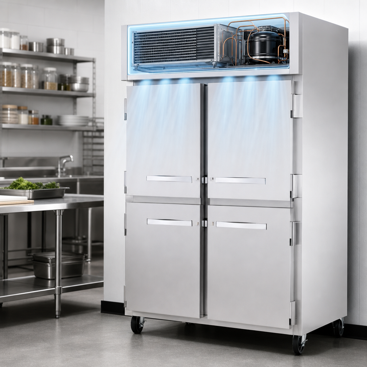Product image #4 for True Spec Series Two-Section Reach-In Freezer with 4 Half Doors, 52 5/8-Inch Wide