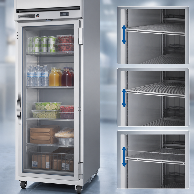 Product image #4 for Beverage-Air Horizon Series 21.06 Cu. Ft. One-Section Reach-In Glass Door Freezer, Top-Mounted Self-Contained Refrigeration