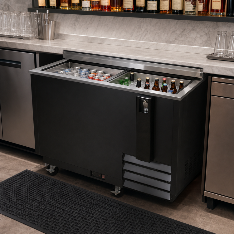 Product image #5 for BK Resources 50-Inch Horizontal Deep Well Bottle Cooler, 2-Door