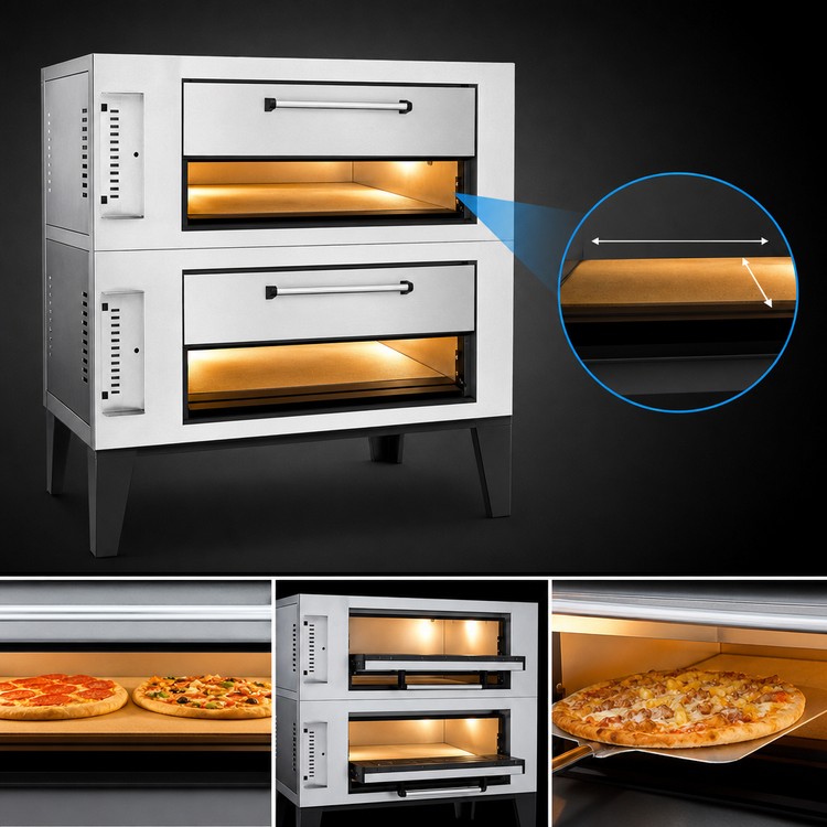 Product image #4 for Marsal SD-448 Stacked Double-Deck Gas Pizza Oven
