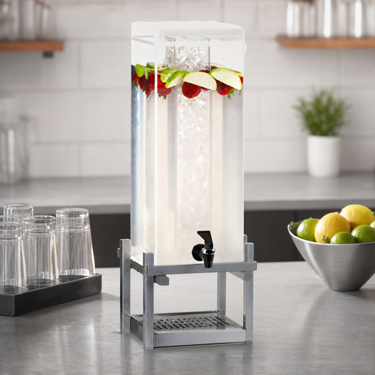 Product image #4 for Cal-Mil One by One 1.5-Gallon Single Acrylic Beverage Dispenser with Ice Chamber and Drip Tray