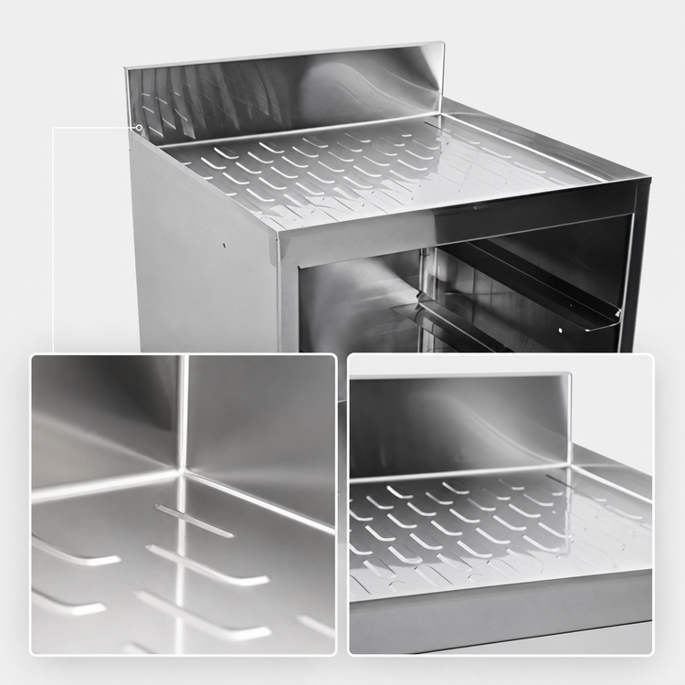 Product image #4 for CHOICE by Glastender Stainless Steel Drainboard Glass Rack Storage Unit, 24 Inch Wide
