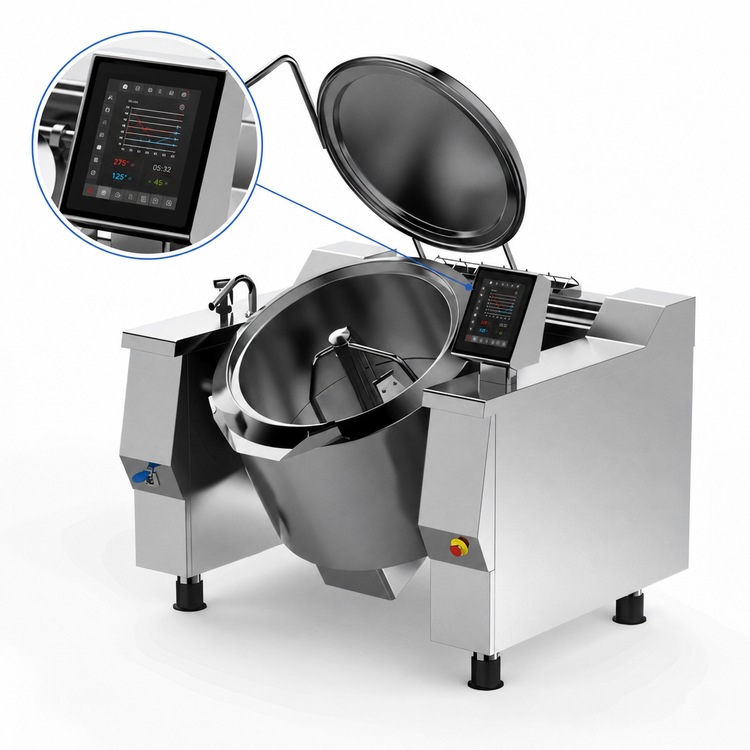Product image #4 for Cucimix UCBTG048V1 Gas Tilting Skillet Braising Pan - 48 Gallon Capacity