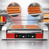 Thumbnail image #4 for Omcan Countertop Electric Hot Dog Roller Grill with 5 Stainless Steel Rollers and Dual Temperature Zones
