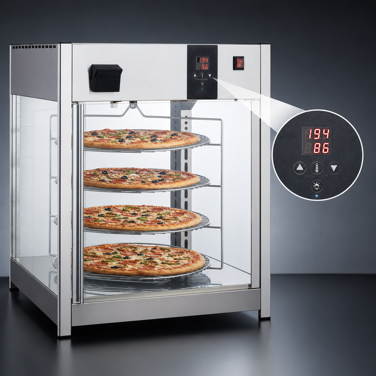 Product image #5 for BakeMax Titan Series Countertop Full-Service Pizza Warmer Display Case for 18-Inch Pizzas