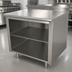 Thumbnail image #4 for Advance Tabco 108-Inch 304 Stainless Steel Work Table with Open Front Cabinet Base, Mid-Shelf, and 5-Inch Backsplash