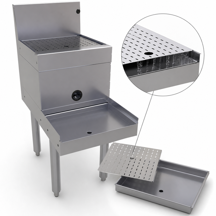 Product image #4 for Glastender Underbar Blender Station with Drainboard Top and 9-Inch Blender Shelf