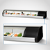 Thumbnail image #4 for Everest Refrigeration Countertop Curved Glass Sushi Case with 4 Rear Sliding Glass Doors, Right-Mounted Self-Contained Refrigeration, 82-5/8 Inch, 3.0 Cu. Ft.