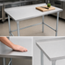 Thumbnail image #4 for John Boos Stallion 84-Inch x 30-Inch Stainless Steel Top Work Table with 1-1/2-Inch Rear Up-Turn and Galvanized Base