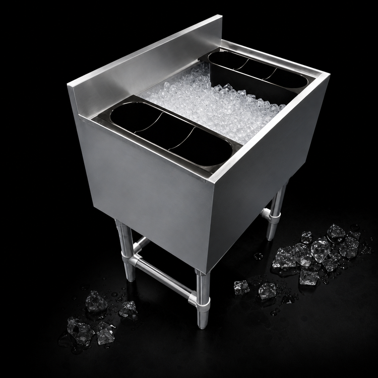 Product image #4 for Steel Works Stainless 48-Inch x 18-Inch Underbar Ice Chest, 130 lb. Capacity