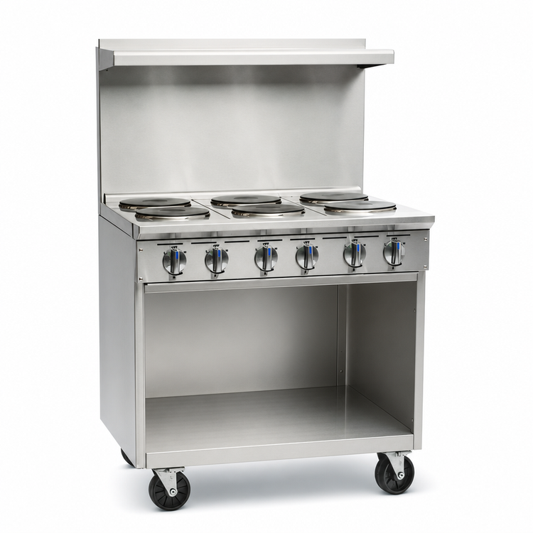 Product image #4 for Imperial Pro Series 36-Inch Electric Restaurant Range with 6 Round Elements and Open Cabinet Base