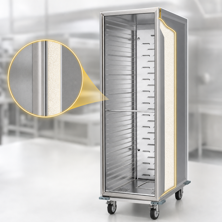 Product image #4 for BevLes HPIC-6836 Mobile Full-Height Insulated Heated Proofer & Holding Cabinet with Clear Polycarbonate Door, 36 Full-Size Pan Capacity