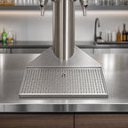 Thumbnail image #4 for Micro Matic USA DP-740DP Surface-Mount Stainless Steel Draft Tower Drip Tray Trough with Perforated Screen and 1/2-Inch NPT Drain