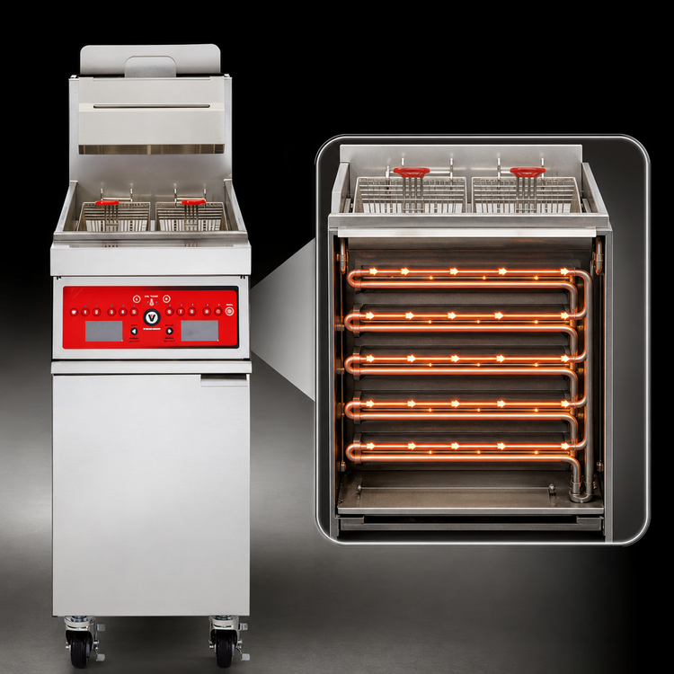 Product image #5 for Vulcan PowerFry5 High-Efficiency Freestanding Gas Fryer, 65-70 lb Capacity, 21 Inch Wide, Stainless Steel
