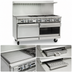 Thumbnail image #4 for Imperial Pro Series 60-Inch Gas Restaurant Range with 6 Open Burners, 24-Inch Griddle, Convection Oven, and Open Cabinet Base