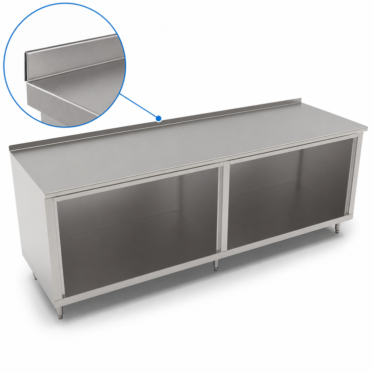 Product image #4 for John Boos Modular Base Open Front Cabinet Work Table, 108 x 30 Inches, 14-Gauge 300 Series Stainless Steel Top