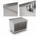 Thumbnail image #4 for John Boos 48 Inch x 36 Inch Open Front Cabinet Base Work Table with 16-Gauge Type 300 Stainless Steel Top and 1-1/2 Inch Rear Riser