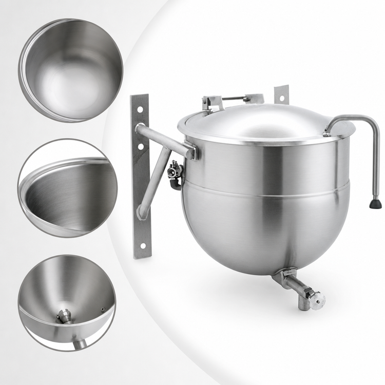 Product image #4 for Legion LTWT-10 10-Gallon Wall-Mounted 2/3 Jacketed Direct Steam Kettle