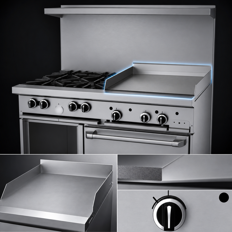 Product image #4 for Garland G Starfire Pro 48-Inch Gas Restaurant Range with 4 Open Burners, 24-Inch Griddle and Single Oven