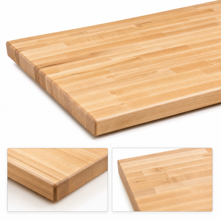 Product image #4 for Boos Block Northern Hard Rock Maple Edge Grain Kitchen Countertop with Blended Rails, 132 x 36 x 1-1/2 Inch, Varnique Finish