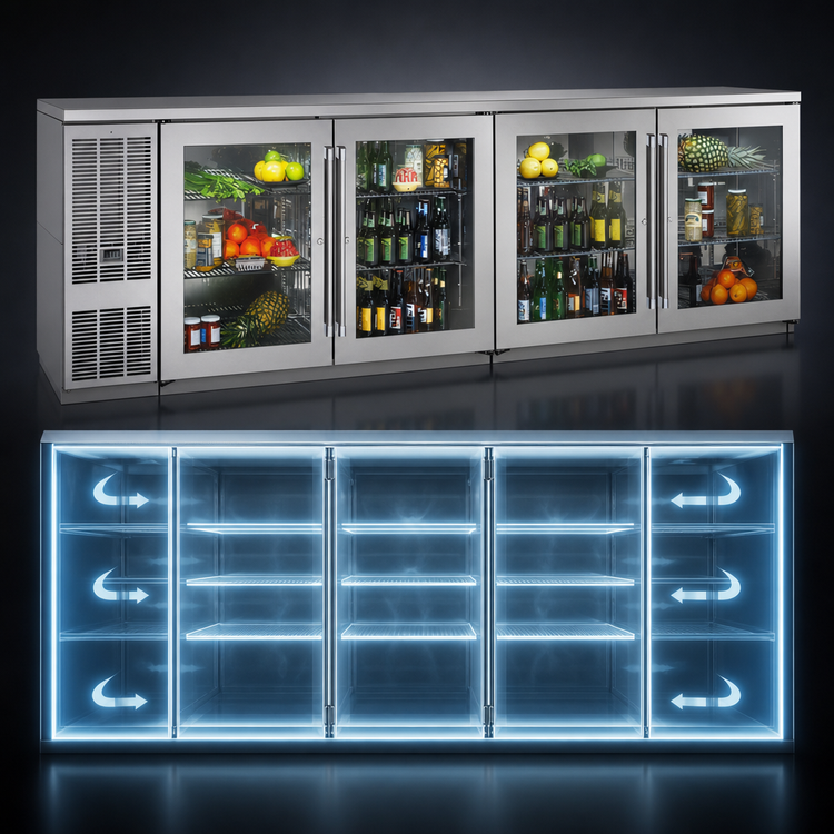 Product image #5 for Perlick 108-Inch Wide Four-Door Self-Contained Back Bar Refrigerator