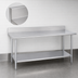 Thumbnail image #4 for Duke 108-Inch x 24-Inch 16-Gauge 400-Series Stainless Steel Work Table with 5-Inch Riser and Undershelf