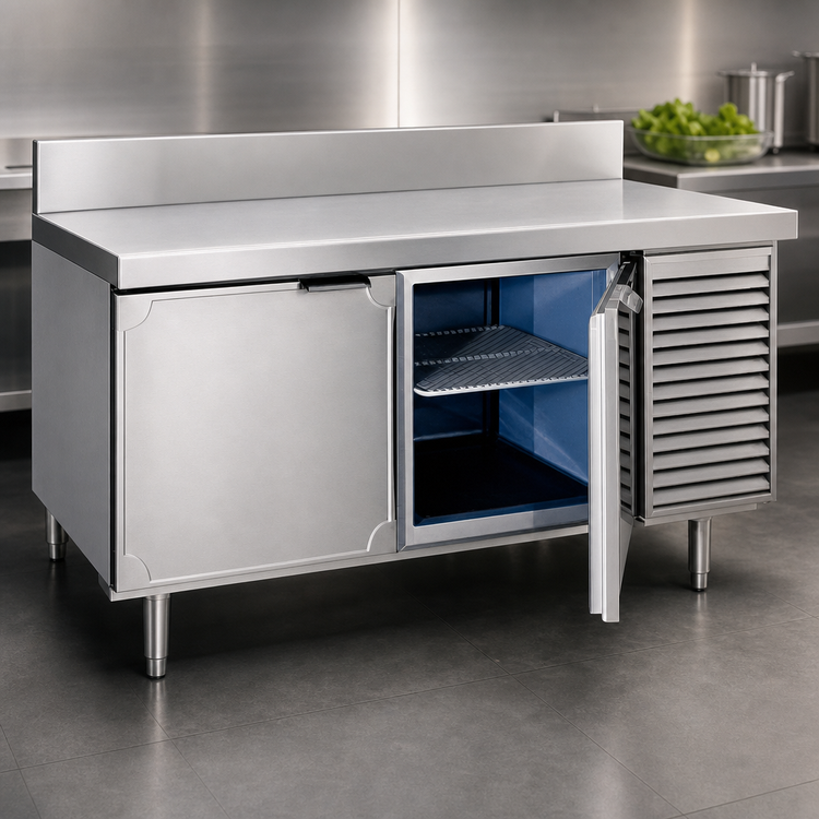 Product image #4 for La Rosa 80-Inch Three-Section Work Top Freezer Base with Doors