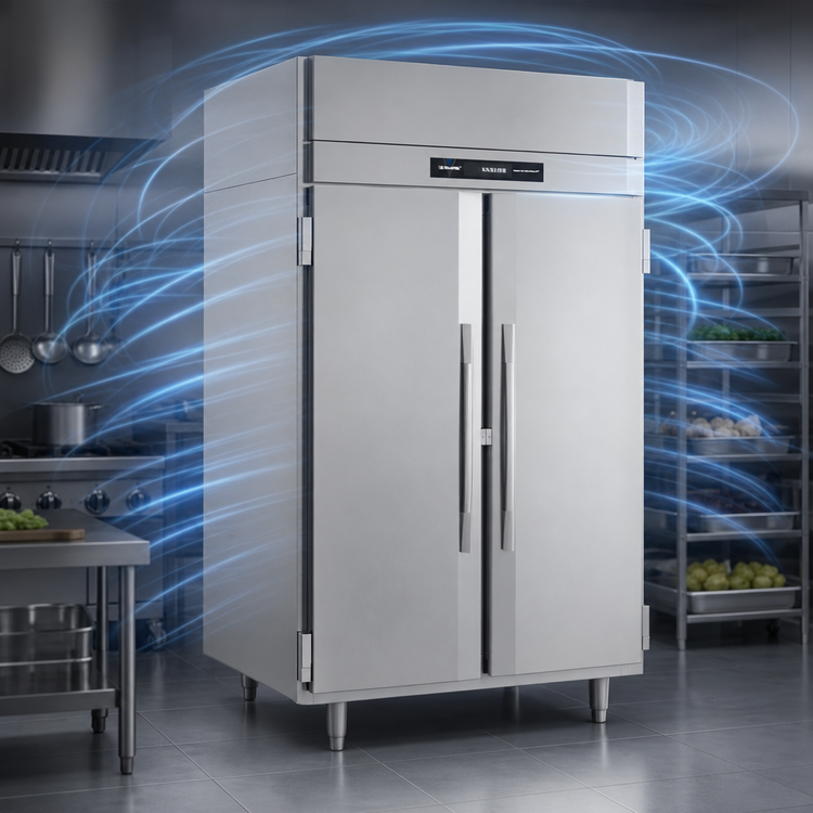 Product image #4 for Victory UltraSpec Pass-Thru Two-Section Solid Door Freezer, 48.33 Cu. Ft., Stainless Steel, Self-Contained, Top-Mounted