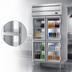 Thumbnail image #4 for Beverage-Air P-Series One-Section Pass-Thru Refrigerator with 4 Half-Glass Doors, Top-Mounted Self-Contained Refrigeration
