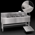 Thumbnail image #4 for Eagle Spec-Bar Four-Compartment Underbar Sink Unit with Right Drainboard, 60 x 24 x 37 Inches