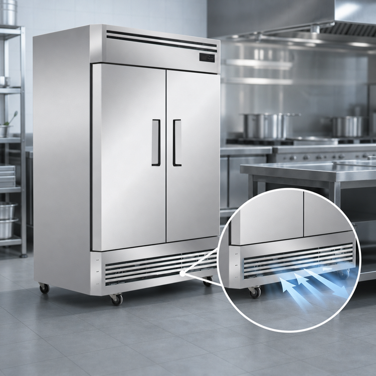 Product image #5 for Juneau 54-Inch Two-Section Reach-In Freezer, Bottom-Mount Self-Contained, 39.4 Cu. Ft., Stainless Steel, 115V