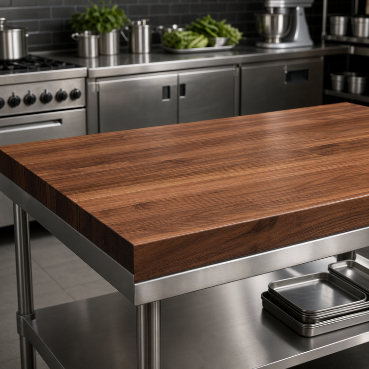 Product image #4 for John Boos Boos Block American Black Walnut Kitchen Countertop, 48 x 32 x 3 Inches, Varnique Finish