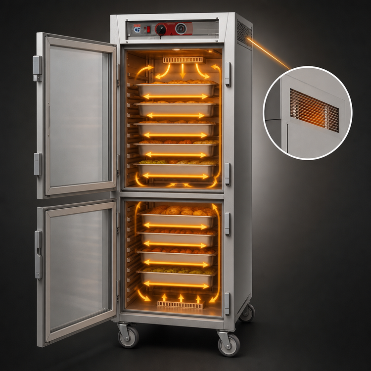 Product image #4 for Metro C5 6 Series Full-Height Insulated Mobile Heated Holding Cabinet with Dutch Double-Pane Tempered Glass Doors