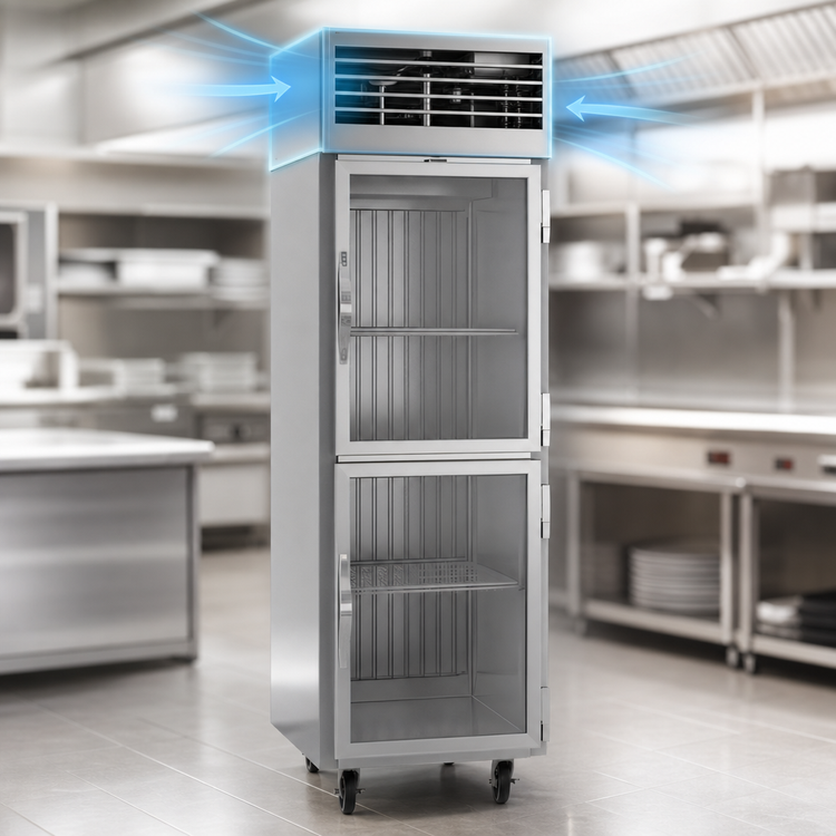 Product image #5 for Beverage-Air Cross Temp 1-Section Reach-In Convertible Refrigerator/Freezer with Half Glass Doors, Top-Mounted Self-Contained Refrigeration, 23.1 Cu. Ft.