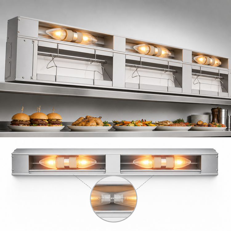 Product image #4 for Hatco Glo-Ray GRAL-108 Lighted Infrared Strip Heater, 108 Inch Wide, Aluminum, 2.39 kW