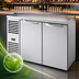 Thumbnail image #4 for True 52-Inch Two-Section Refrigerated Back Bar Cooler with Stainless Steel Countertop and Solid Locking Doors
