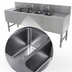Thumbnail image #4 for Advance Tabco Prestige 4-Compartment Stainless Steel Underbar Sink Unit with Left and Right Drainboards and 2 Faucets, 96-Inch Wide
