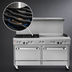 Thumbnail image #4 for Southbend Ultimate 60-Inch Gas Restaurant Range with 2 Open Burners, 48-Inch Griddle, and 2 Standard Ovens